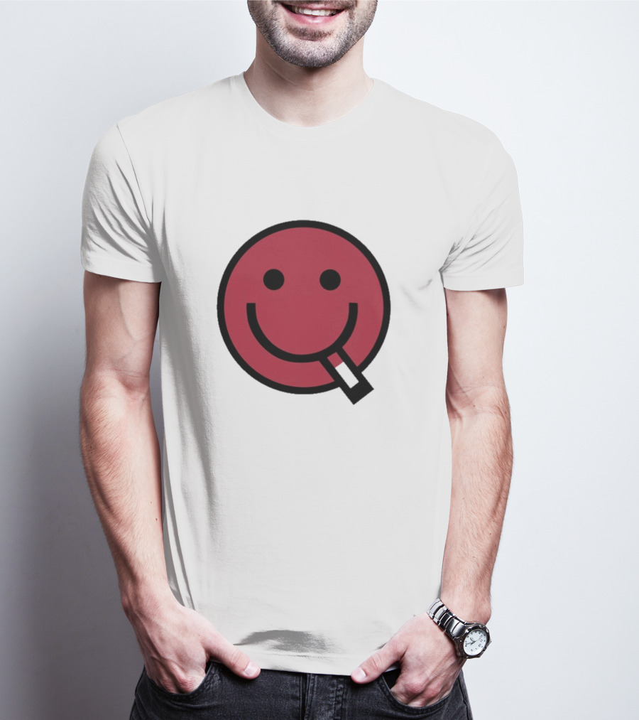 Devolver Digital Cyggy Smiley Face Icon With Cigarette T-Shirt