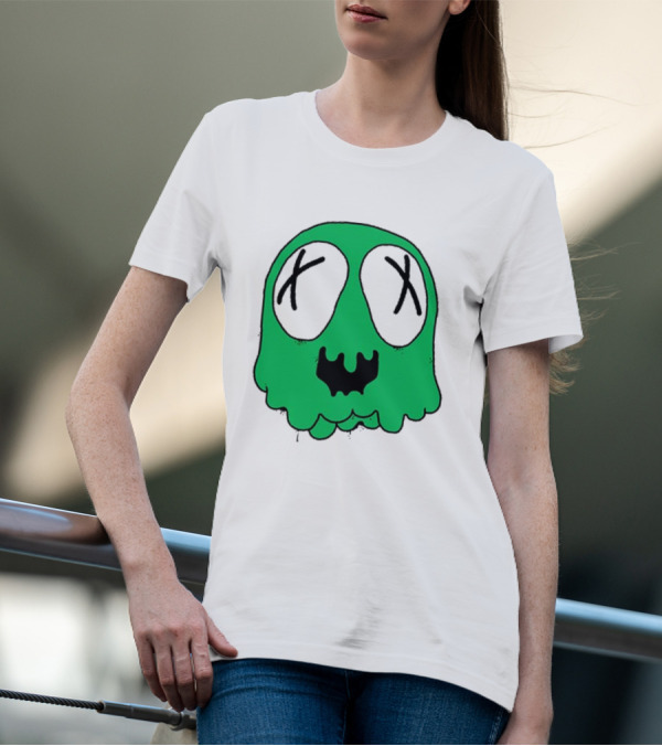 Ghost Sludge Life Green Dripping Skull With Crossed-Out Eyes T-Shirt