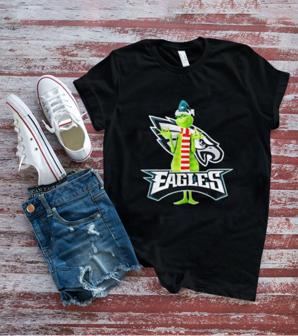 Grinch Philadelphia Eagles NFL Team Logo Combination T-Shirt