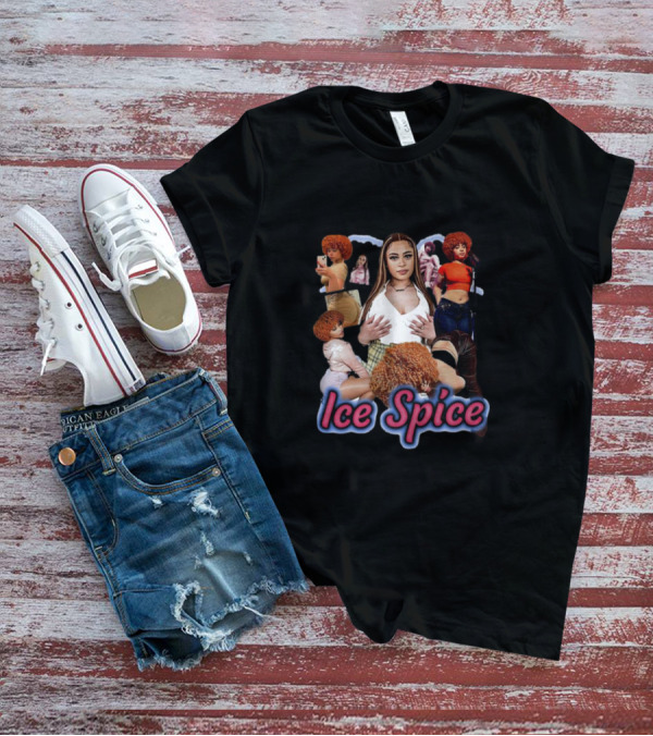 Ice Spice Vintage Hip-Hop Collage Style T-Shirt