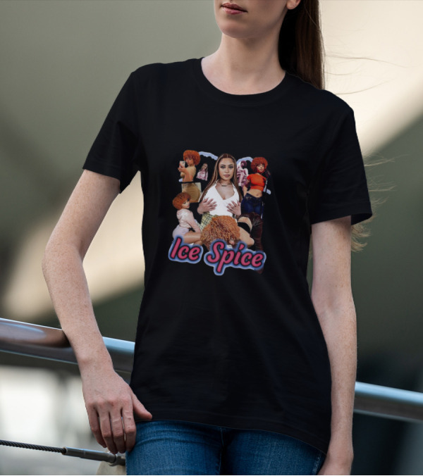 Ice Spice Vintage Hip-Hop Collage Style T-Shirt