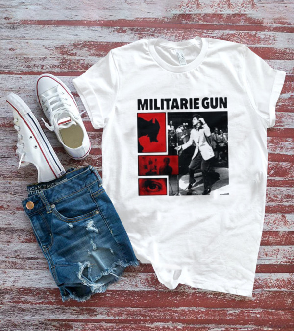 MILITARIE GUN Red Black Collage Performance T-Shirt