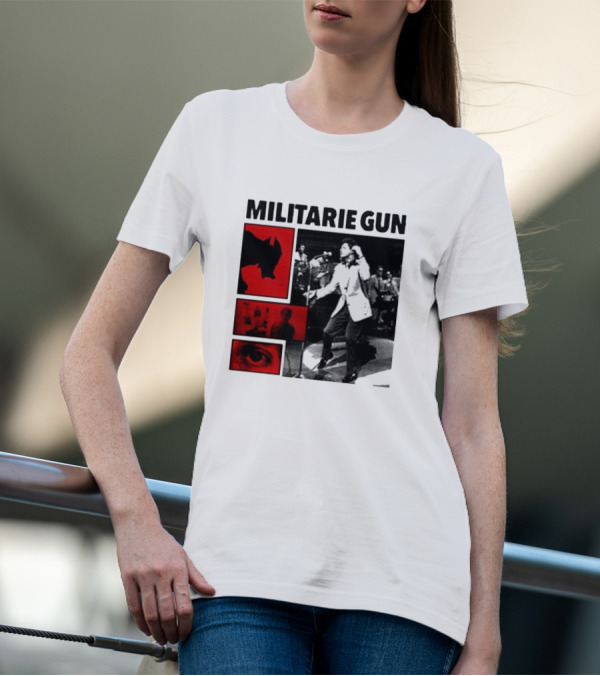 MILITARIE GUN Red Black Collage Performance T-Shirt