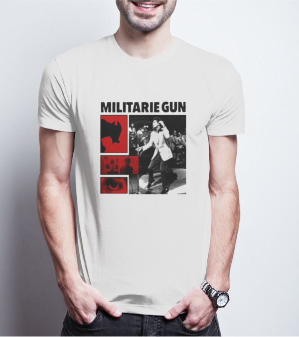MILITARIE GUN Red Black Collage Performance T-Shirt