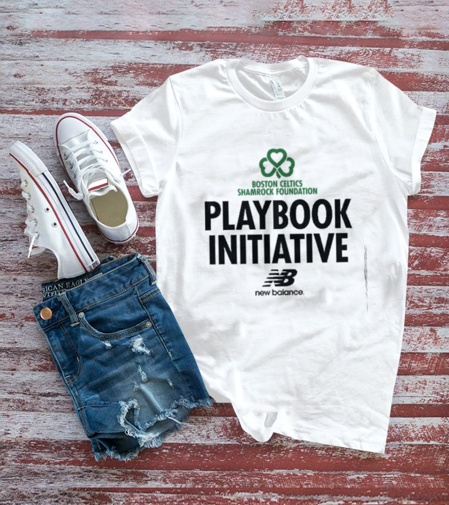 Boston Celtics Shamrock Foundation Playbook Initiative New Balance T-Shirt