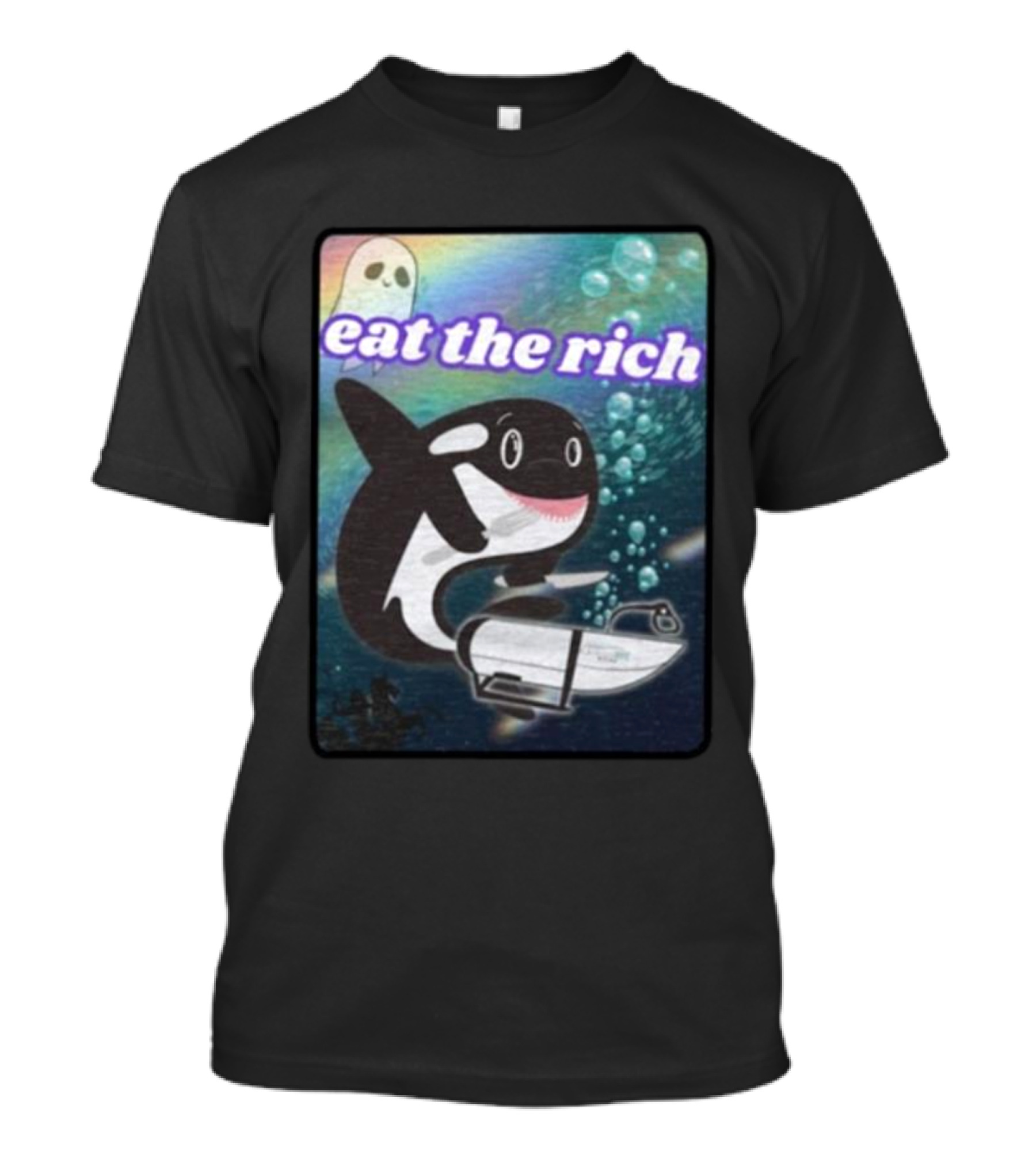 Eat The Rich Oceangate Killer Whale Submarine Ghost T-Shirt