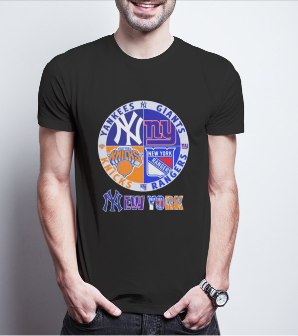 Yankees Giants Rangers Knicks New York Sports Teams T-Shirt