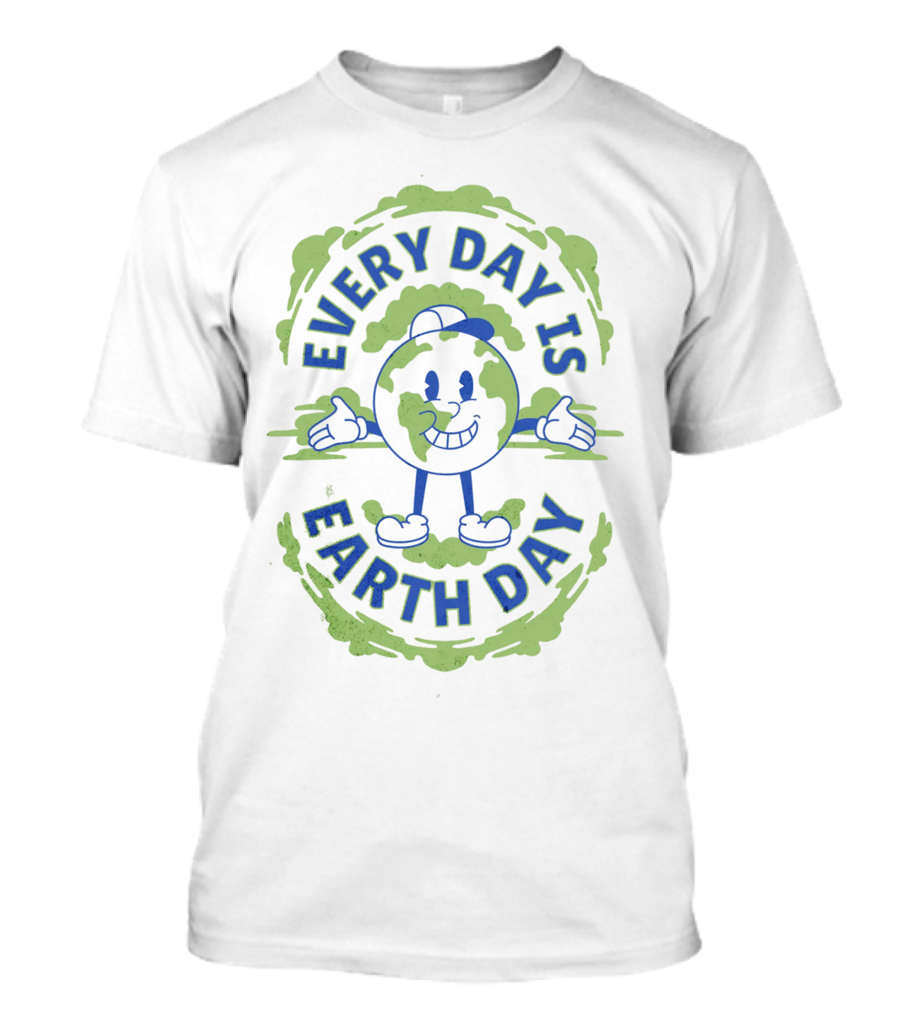 EVERY DAY IS EARTH DAY Retro Cartoon Planet Character T-Shirt
