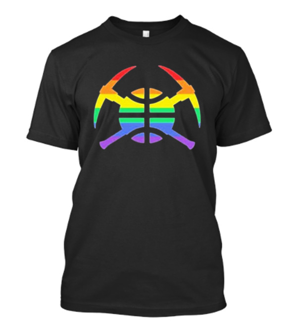 Nuggets Pride Pickaxes Rainbow Basketball T-Shirt