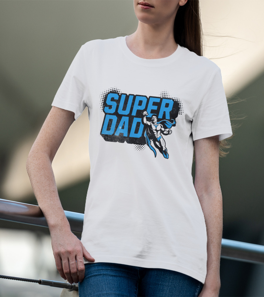 SUPER DAD Hero Action Pose T-Shirt