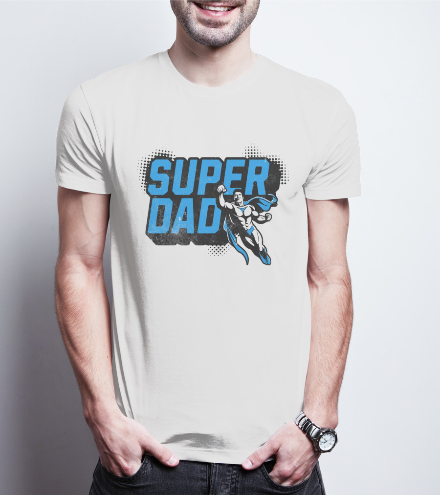 SUPER DAD Hero Action Pose T-Shirt