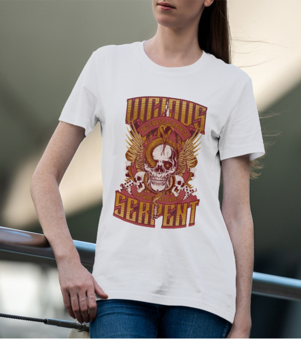 Vicious Serpent The Curse Is Broken The King Has Returned Skull T-Shirt