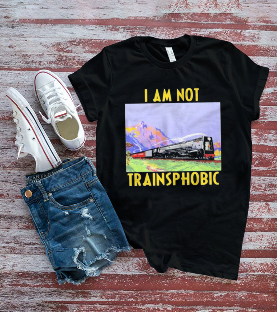 I Am Not Train Slogan With Scenic Mountain View T-Shirt