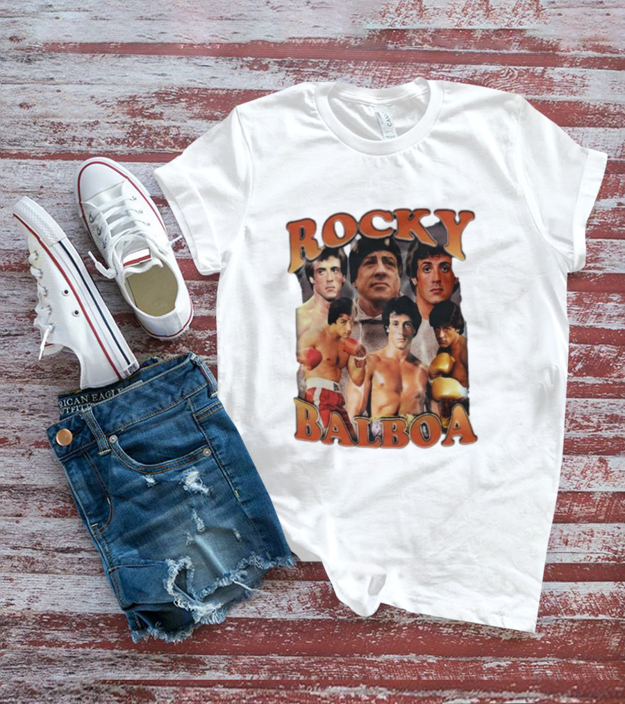 Rocky Balboa Iconic Boxing Legend Film Character Montage T-Shirt