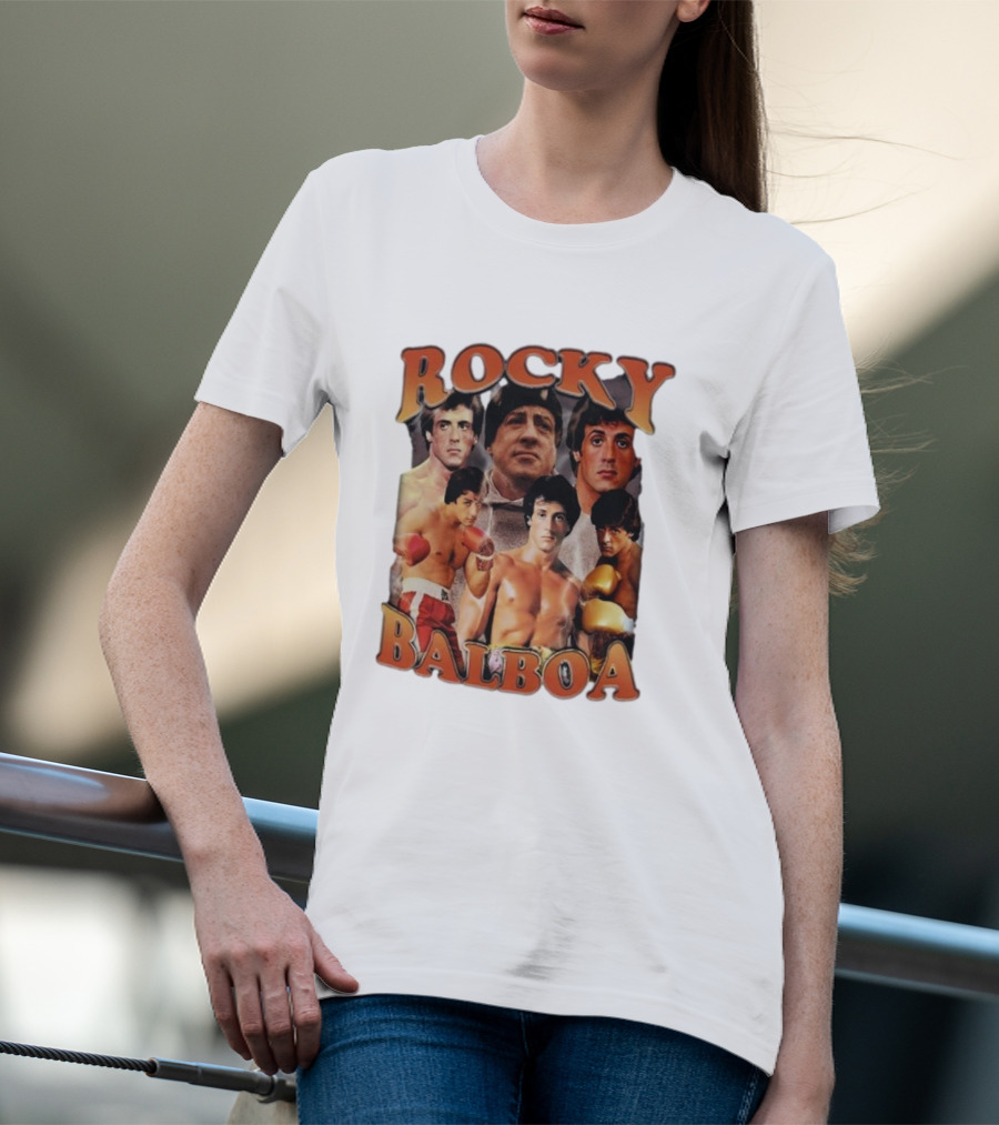 Rocky Balboa Iconic Boxing Legend Film Character Montage T-Shirt