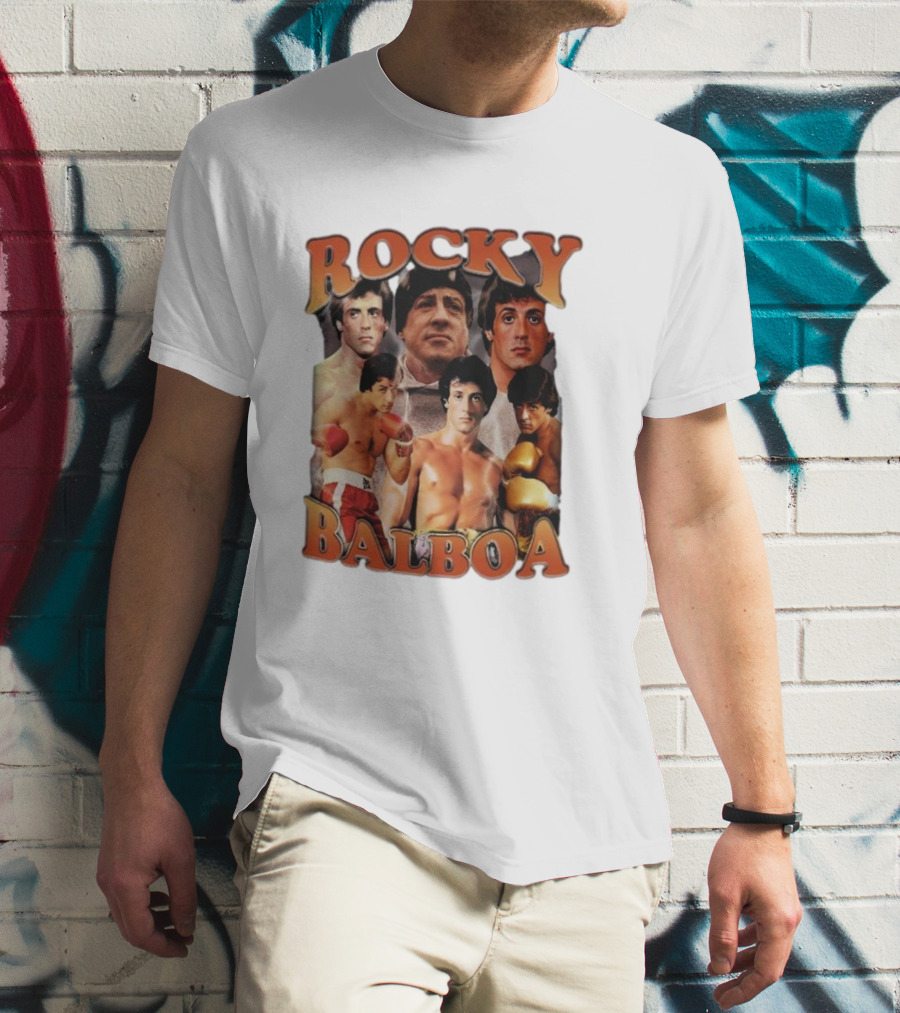 Rocky Balboa Iconic Boxing Legend Film Character Montage T-Shirt
