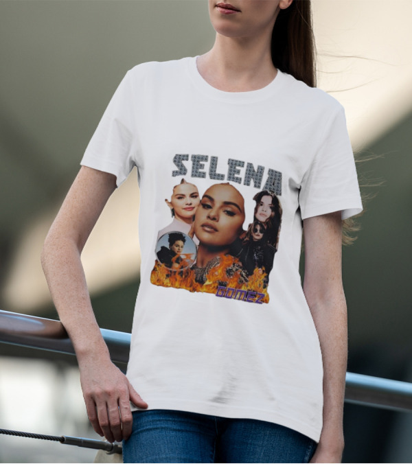 Selena Gomez Flame Collage Homage T-Shirt