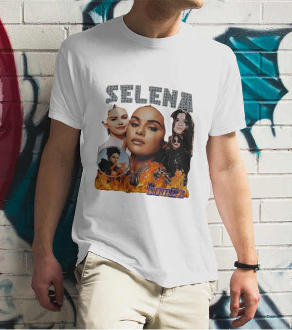 Selena Gomez Flame Collage Homage T-Shirt