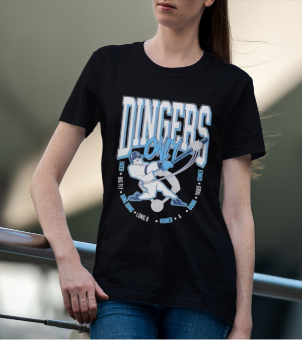 Dingers Only Tape Measure Big Fly Long B Homer Yabo Goner Bomb T-Shirt