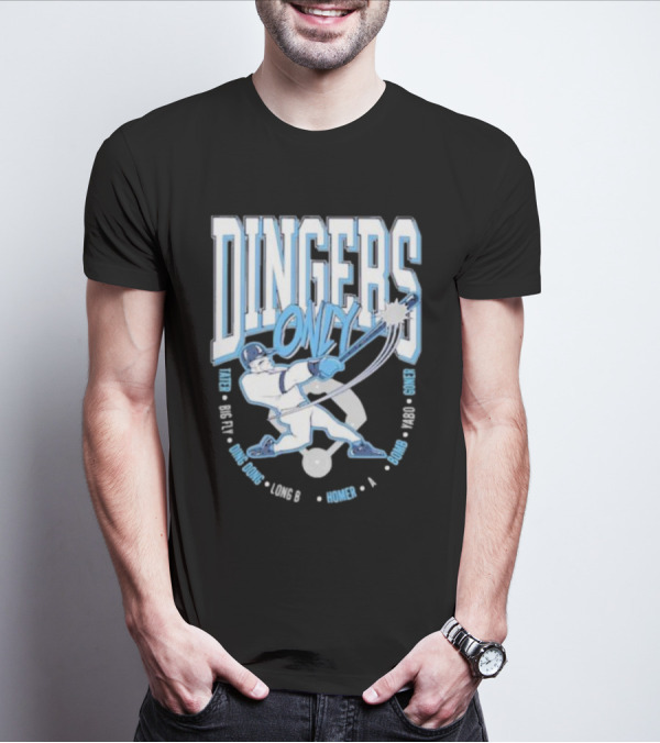 Dingers Only Tape Measure Big Fly Long B Homer Yabo Goner Bomb T-Shirt