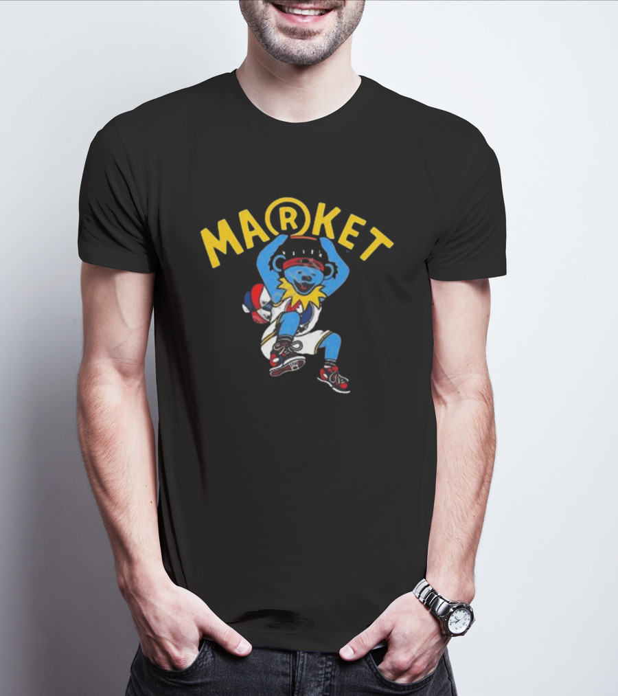 Market Studios Grateful Dead Dunking Bear Streetwear Basketball T-Shirt