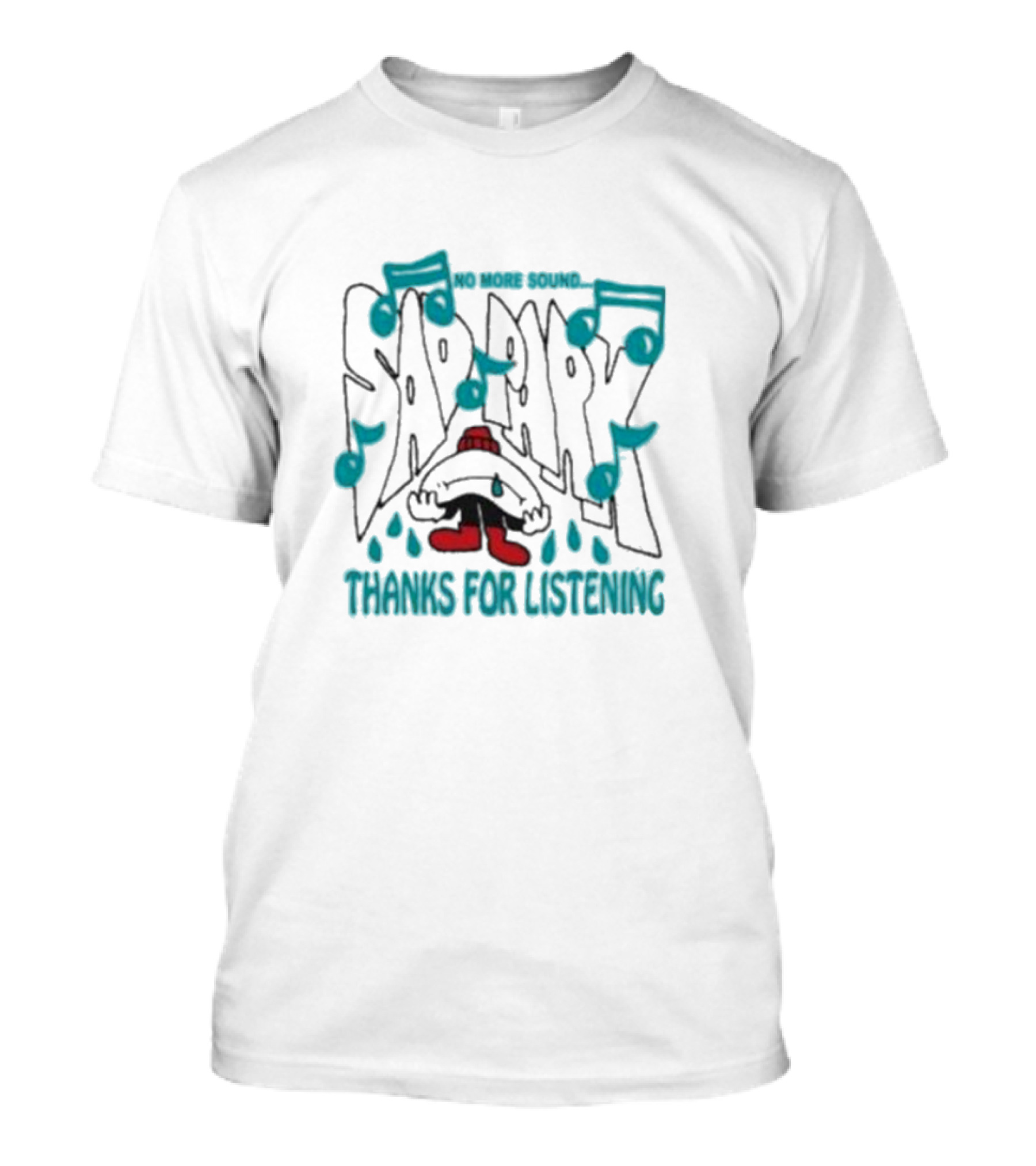 No More Sound Sad Park Thanks For Listening Musical Notes And Teardrops T-Shirt