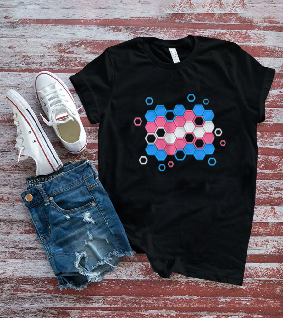 Prismatic Pride Transgender Flag Hexagon T-Shirt
