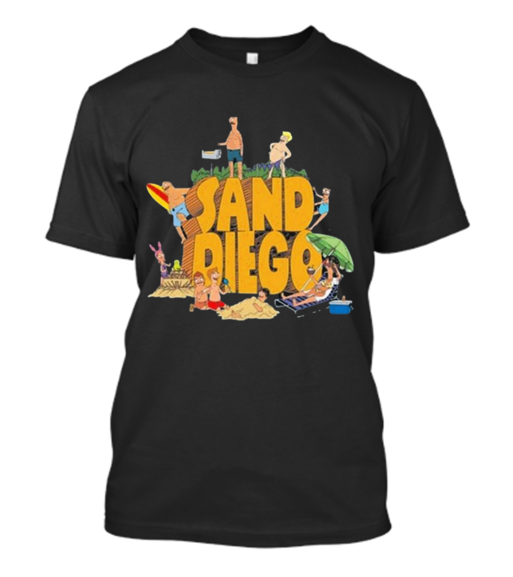 Sand Diego Bob's Burgers Characters Beach Fun T-Shirt