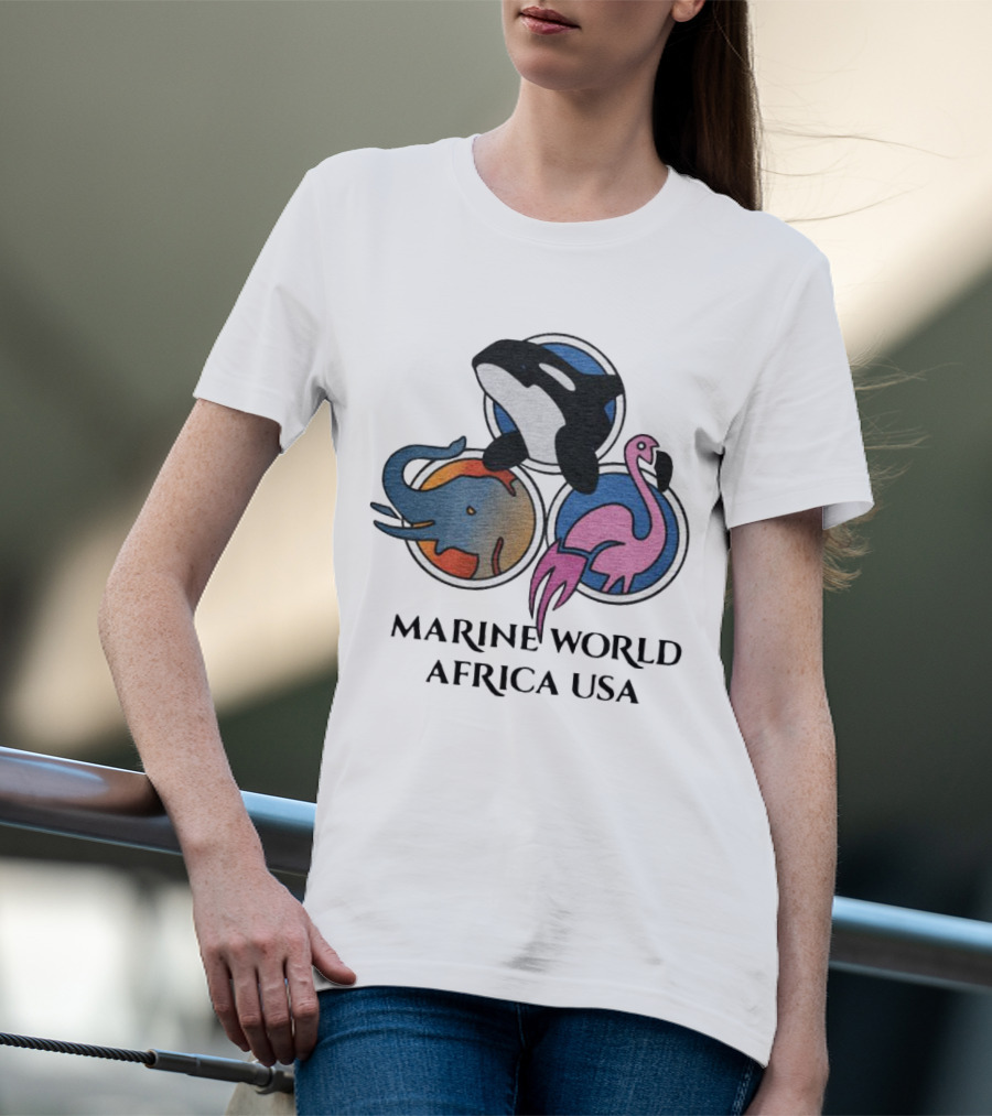 MARINE WORLD AFRICA USA ORCA ELEPHANT FLAMINGO T-Shirt