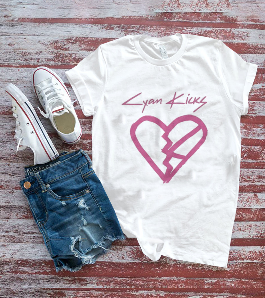 Cyan Kicks Broken Heart Mockup T-Shirt