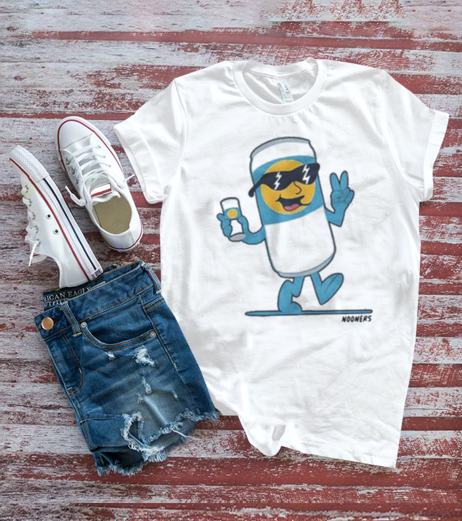 Nooners Cool Blue Drink Character Summer Vibes T-Shirt
