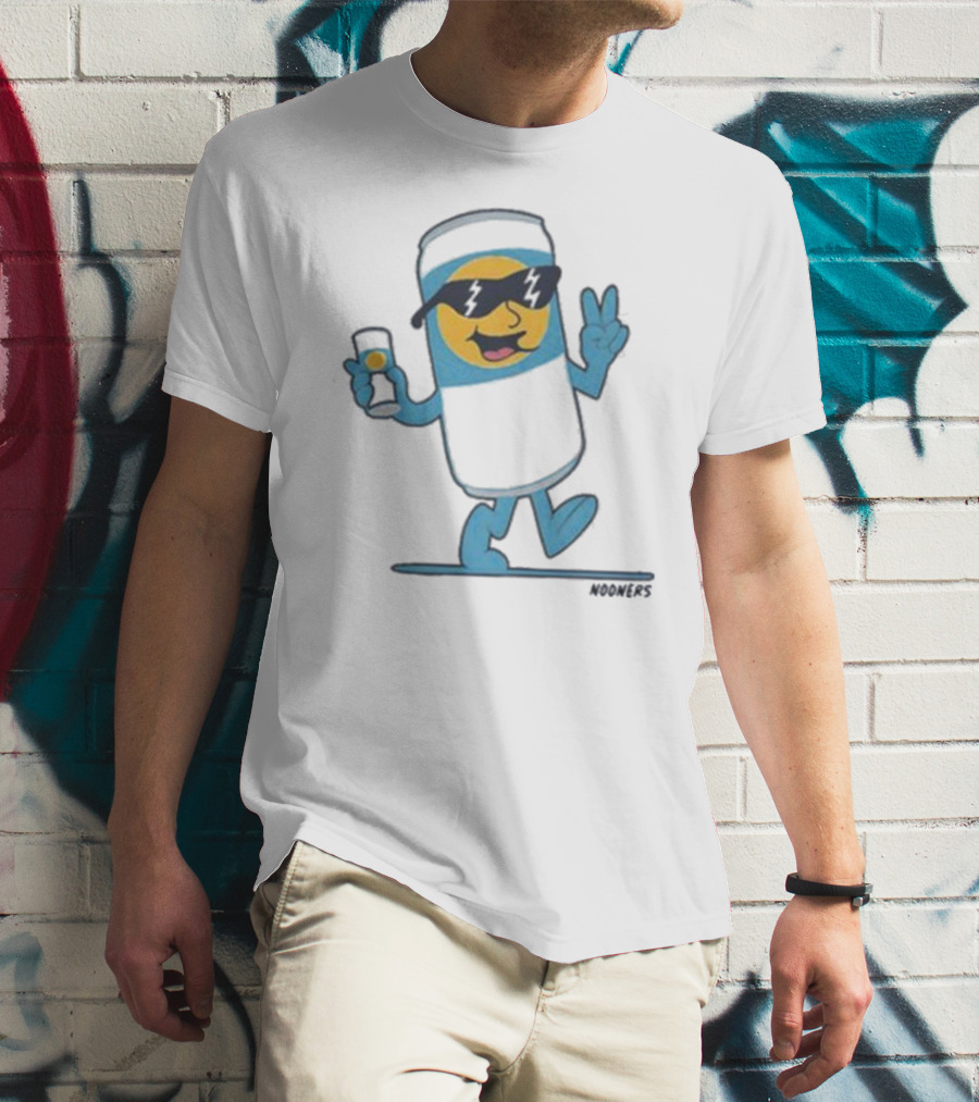 Nooners Cool Blue Drink Character Summer Vibes T-Shirt