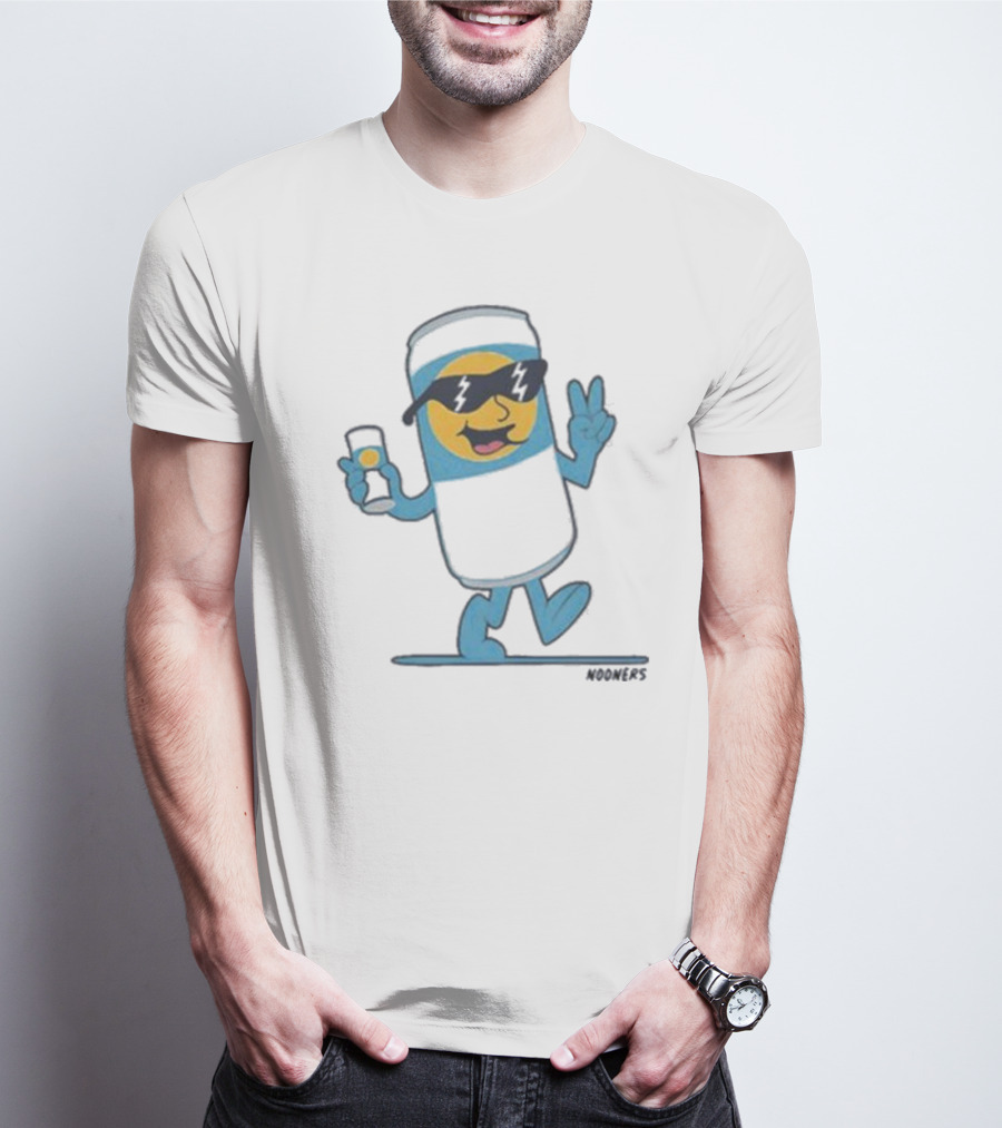 Nooners Cool Blue Drink Character Summer Vibes T-Shirt