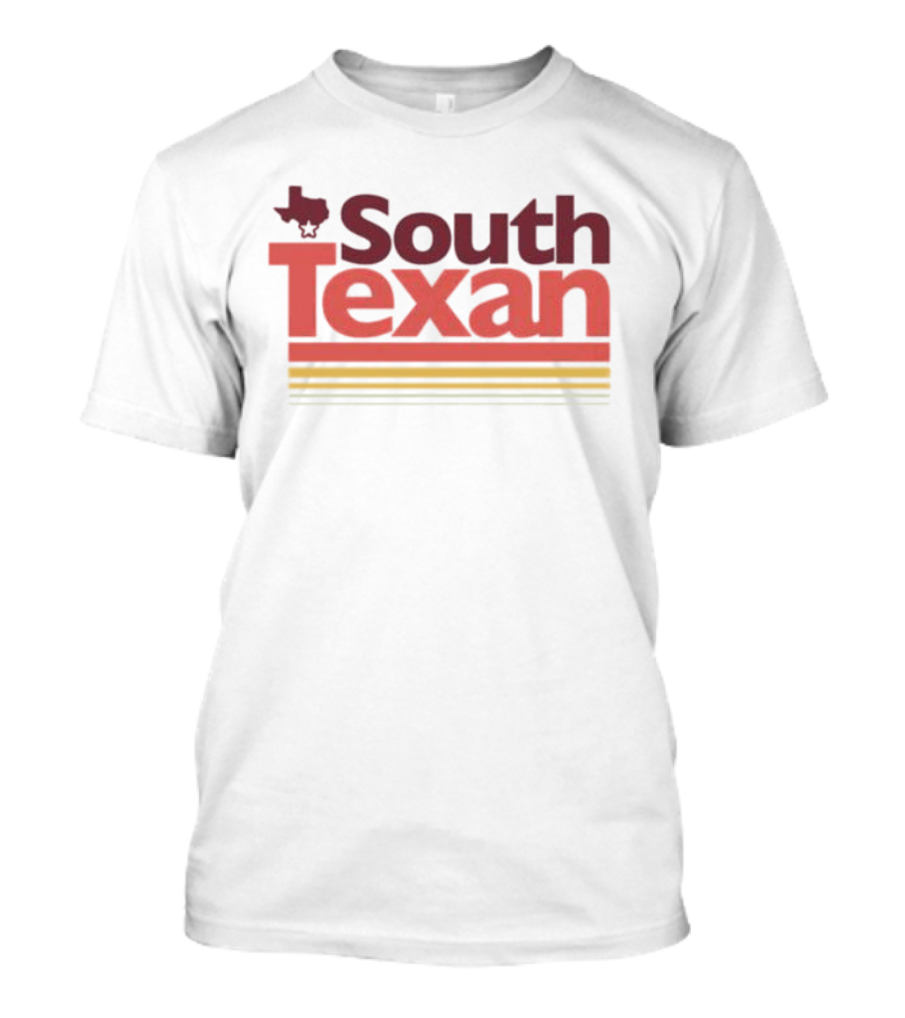 South Texan Retro Style With Texas Map Icon And Striped Accents T-Shirt