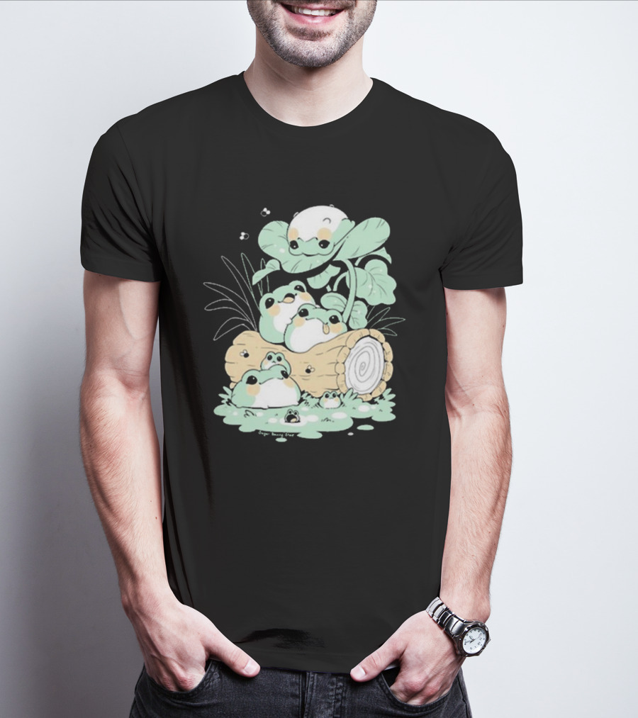 Sugar Bunny Shop Blob Frogs Log T-Shirt