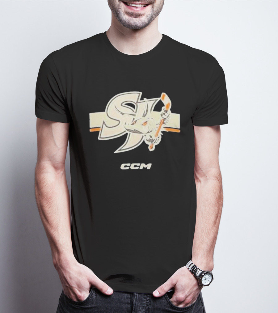 Awesome CCM San Jose Barracuda Crest CCM T-Shirt