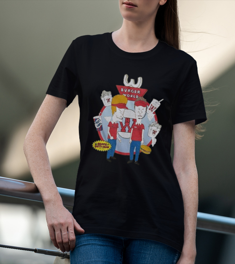 Burger World Beavis And Butt-Head Drink Fries T-Shirt