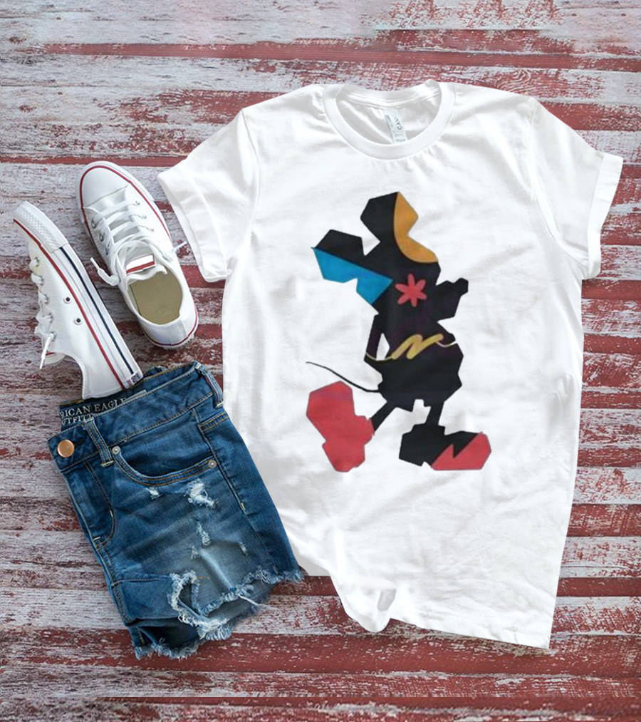 Disney World Funny Mickey Stands Abstract Colorful T-Shirt
