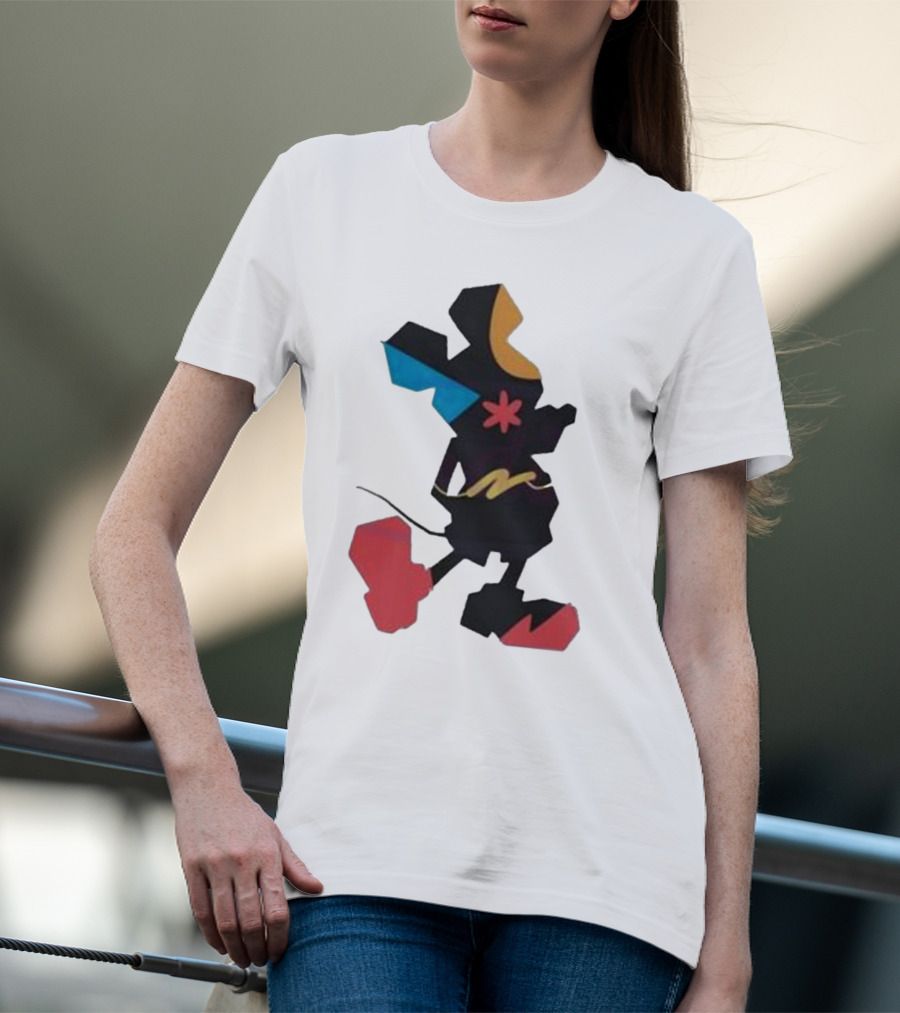 Disney World Funny Mickey Stands Abstract Colorful T-Shirt