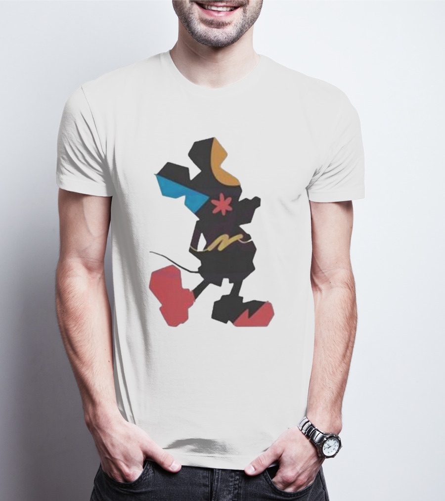 Disney World Funny Mickey Stands Abstract Colorful T-Shirt