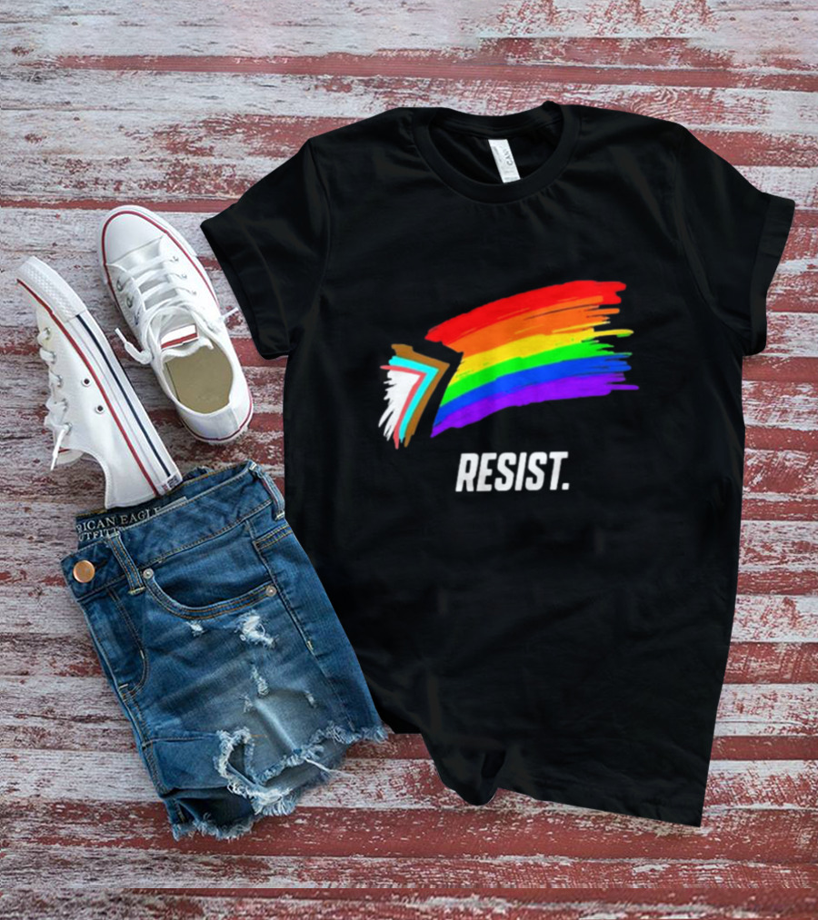 Resist Pride Equality Florida Rainbow Brushstroke T-Shirt
