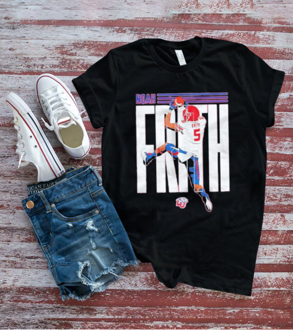 Noah Frith Liberty University Football Caricature Red Jersey Number 5 T-Shirt