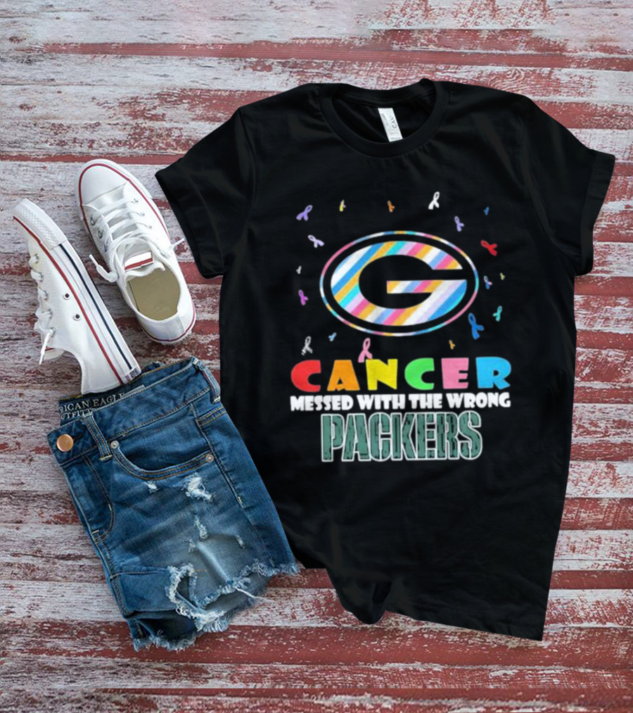Cancer Messed With The Wrong Packers Colorful Awareness T-Shirt