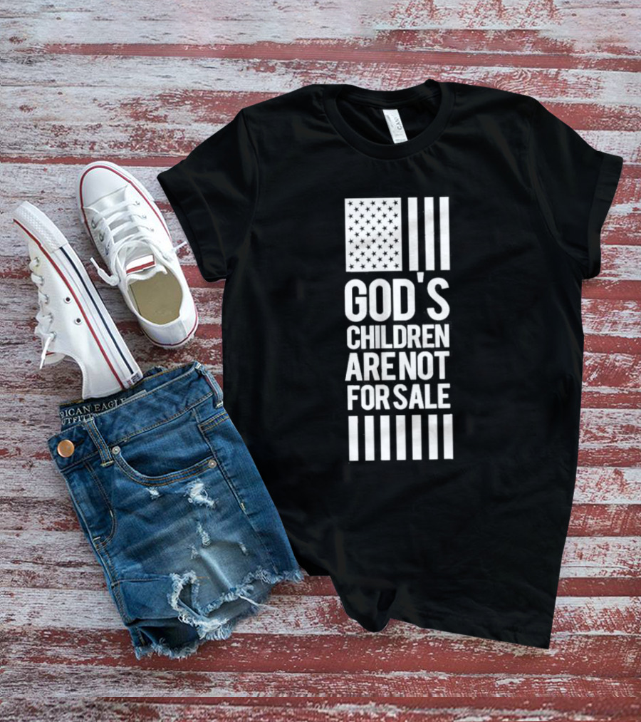 God's Children Are Not For Sale USA Flag Graphic Patriotic T-Shirt