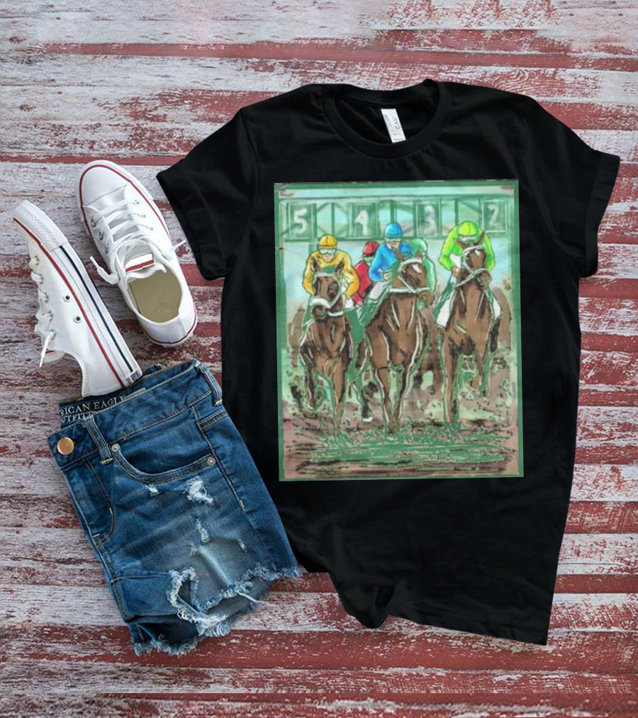 Horse Races Numbered Jockeys Competition T-Shirt