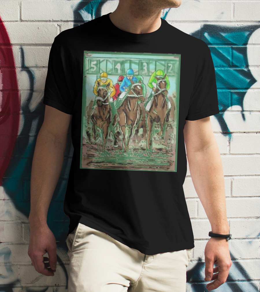 Horse Races Numbered Jockeys Competition T-Shirt