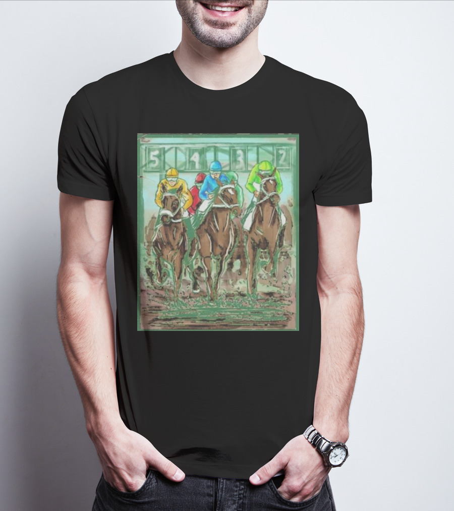 Horse Races Numbered Jockeys Competition T-Shirt