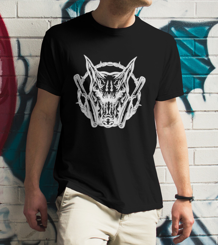 Otis Cogar Barbed Wire Doberman Razor T-Shirt