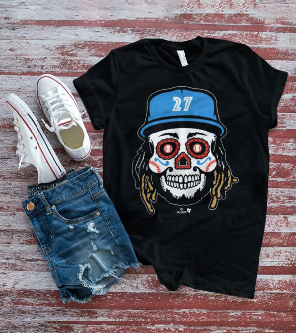 Toronto Blue Jays #27 Vladimir Guerrero Jr Sugar Skull MLBPA T-Shirt