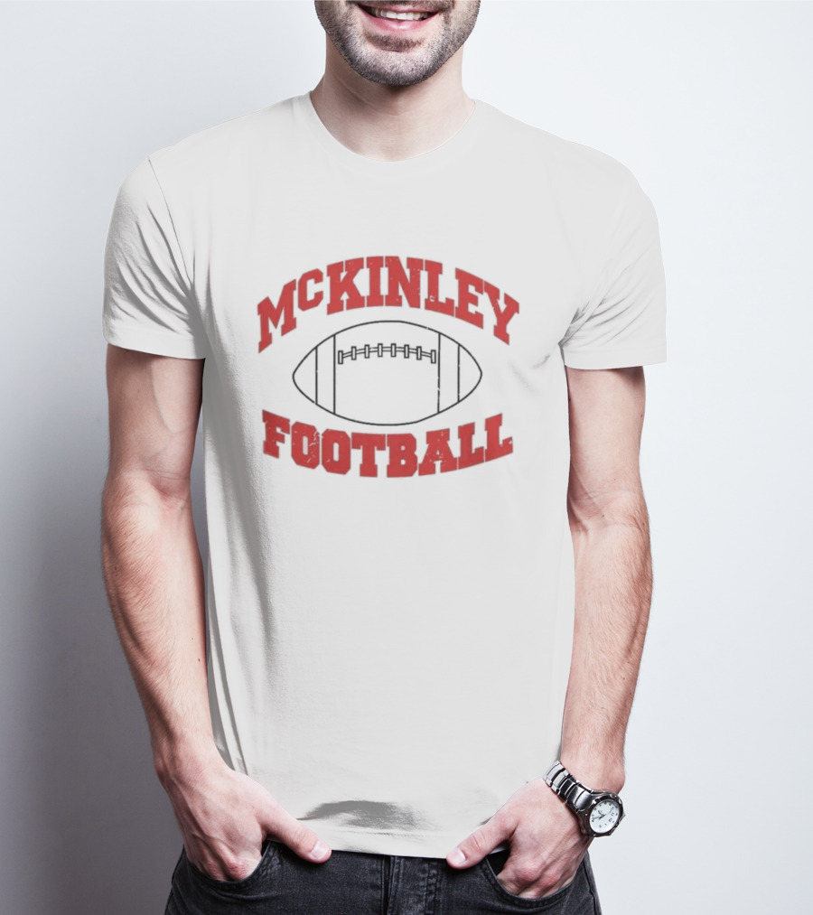 Mckinley Football Team Vintage Red Text Football T-Shirt